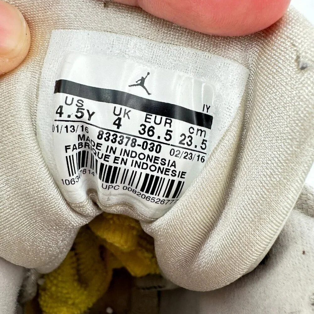 Nike Air Jordan 8 Retro Big Trophy Youth Sz 4.5Y Women 6 833378-030 White Shoes